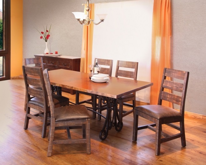 Rustic Leather Dining Room Chairs